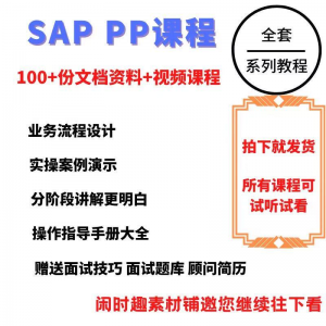 SAP教程视频教程PP生产计划模块视频教程-资料虚拟库