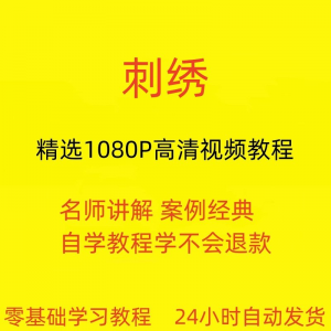 刺绣视频教程教学培训课程在线自学针线训练零基础入门到精通教程-资料虚拟库