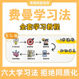 费曼学习法高效率学习全套教程思维导图记忆力笔记技巧视频课程-资料虚拟库
