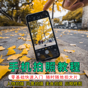 手机摄影教程拍摄拍照课程从入门到精通技巧人像修图剪辑亲子风景-资料虚拟库