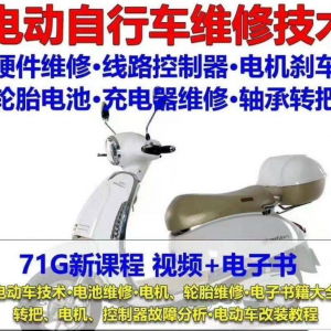 电动车维修视频自学教程零基础学习常见故障保养技术案例讲解大全-资料虚拟库