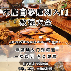 木雕自学雕刻入门教程木匠制作diy手工技术玉石学习视频教学课程-资料虚拟库
