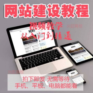 零基础快速网站建设教程 建站教学网站制作视频搭建网页设计课程-资料虚拟库