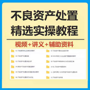 不良资产处置实操教程 不良资产视频 不良资产尽职调查资料-资料虚拟库