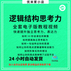 结构化逻辑思维能力训练视频课程表达清晰思维逻辑说服力教程资料-资料虚拟库