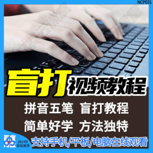 盲打不看键盘打字视频教学网课指法纠正零基础普通键盘私教版资料-资料虚拟库