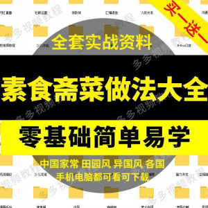 素食菜谱做法技术视频教程斋菜文化大全家庭营养健康美食制作教学-资料虚拟库