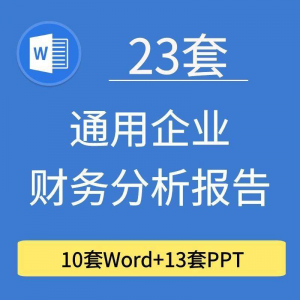 23套通用企业公司年度财务分析报告word电子文档模板PPT演示-资料虚拟库