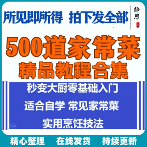 零基础入门自学习培训家常菜做菜教学视频教程私房菜炒菜烹饪厨-资料虚拟库