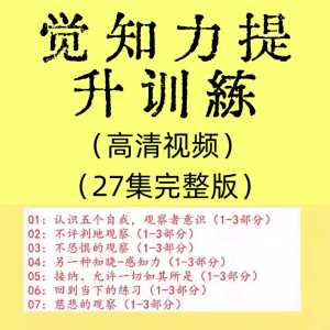 觉知力训练感知力国学智慧2025年心理学自我意识内心疗愈视频教程-资料虚拟库