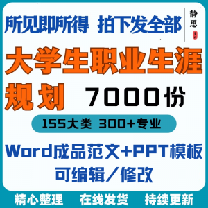 新款大学生职业生涯规划书成长就业赛道学业规划word成品范文ppt-资料虚拟库