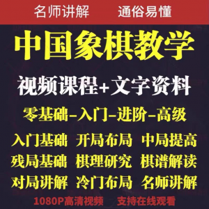 自学课程素材中国象棋教学视频教程全集布局开局零基础初学者棋理-资料虚拟库