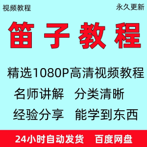 笛子教程视频初学者教学成人儿童零基础自学入门进阶学竹笛教材全-资料虚拟库