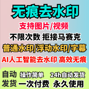 视频去水印软件无痕消除文字AI去除图片字幕水印处理手机电脑神器-资料虚拟库