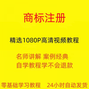商标注册自己注册视频教程全套从入门到精通技巧培训学习在线课程-资料虚拟库