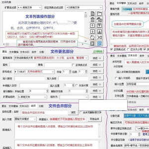 txt文本文件批量处理工具文档更名替换水印合并分割工具-资料虚拟库