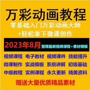 万彩动画大师教程 新手初级进阶视频基础高级实例实战录像微课制-资料虚拟库