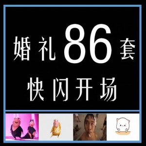 婚礼快闪开场PPT模板中式求婚庆创意搞笑震撼视频制作mv-资料虚拟库
