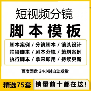 短视频拍摄脚本分镜头表模板抖音计划表剧本拉片宣传片策划表格-资料虚拟库