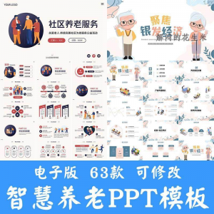 智慧养老ppt模板社区养老院服务宣传开题答辩商业计划书方案素材-资料虚拟库