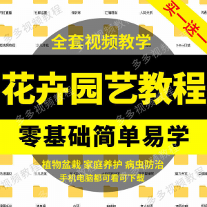 花卉园艺家庭养花盆栽苗圃栽培常识自学视频教程素材资料全套课程-资料虚拟库