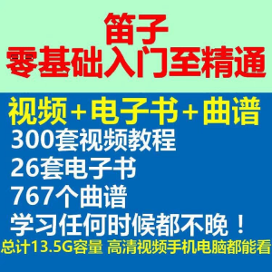 竹笛初学者曲谱入门课程笛零基础视频教学自零基础演奏电子版吹笛-资料虚拟库