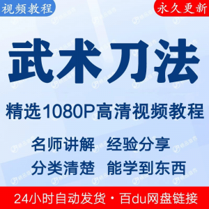 武术刀法基本功视频教程新手自学零基础入门精通教学全套课程全集-资料虚拟库