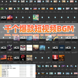 千个爆款短视频BGM背景音乐小红书抖音快手热门VLOG音乐影视解说-资料虚拟库